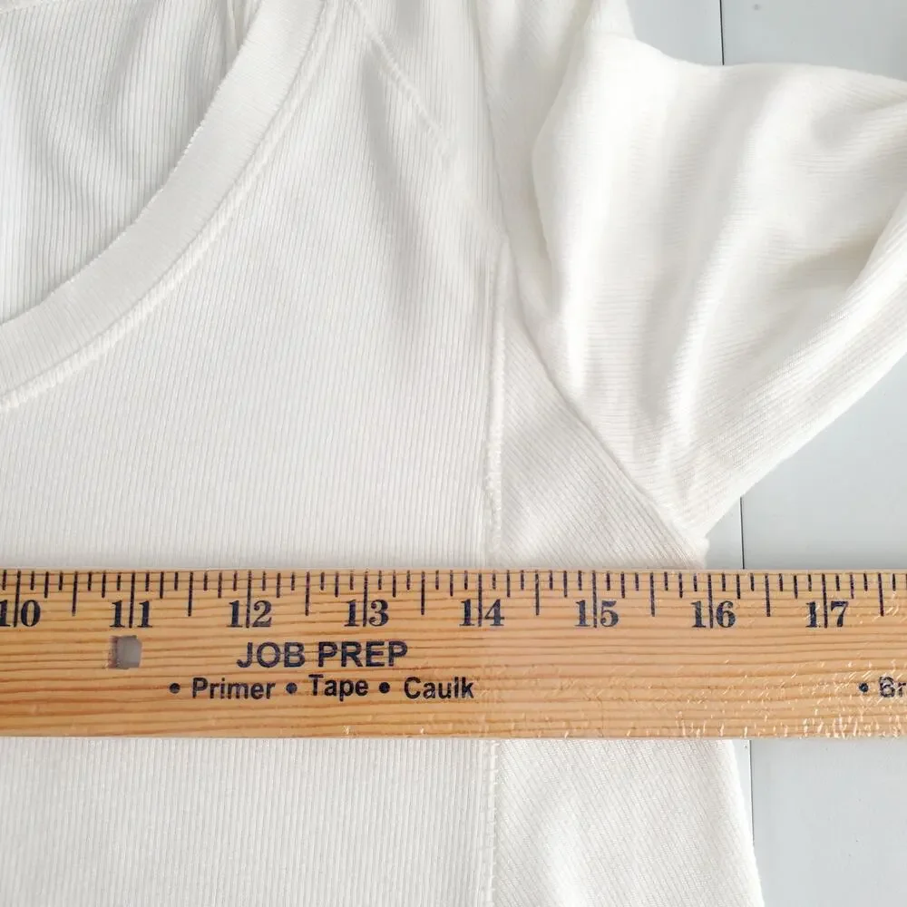Women Free People Ivory January Soft Knit Shirt Top S Oversize Minimalist Cozy